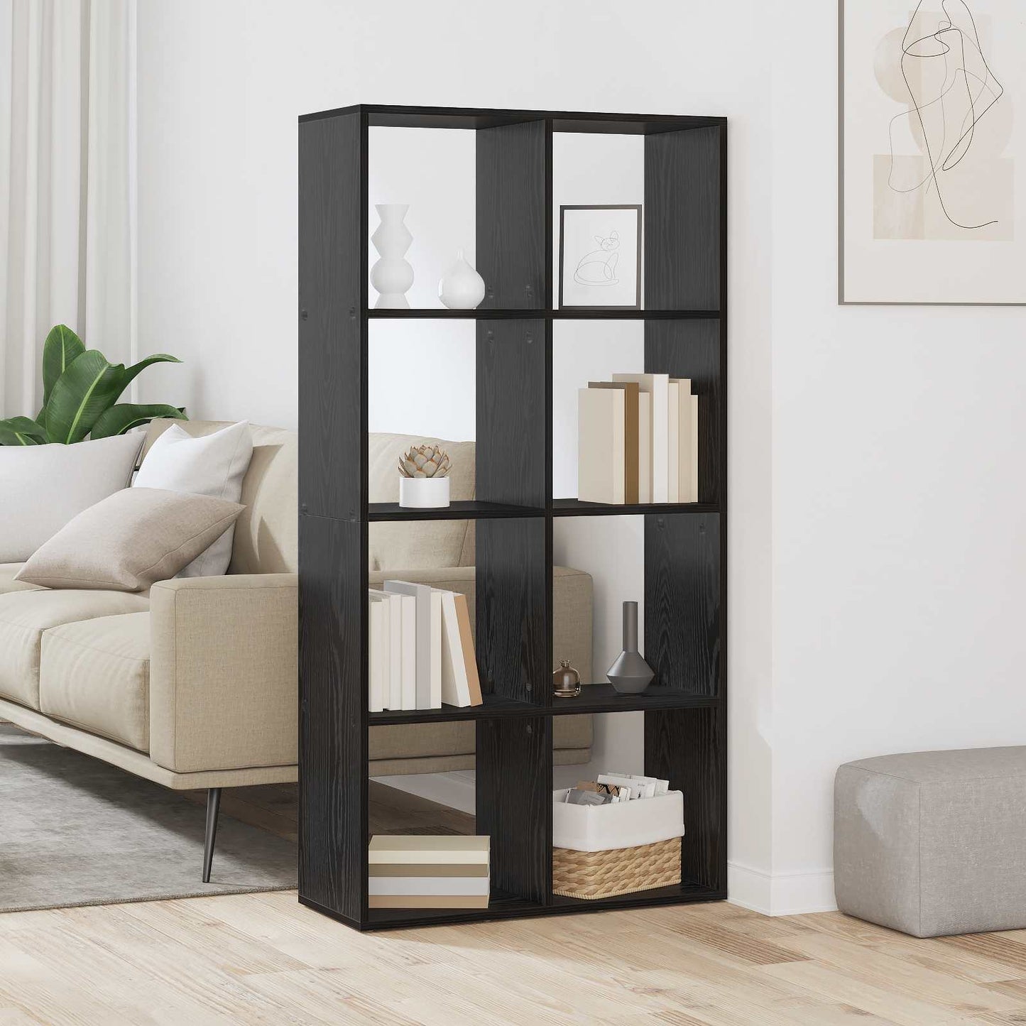 Book Cabinet 8-Tier 69.5 x 29 x 137.5 cm Engineered Wood