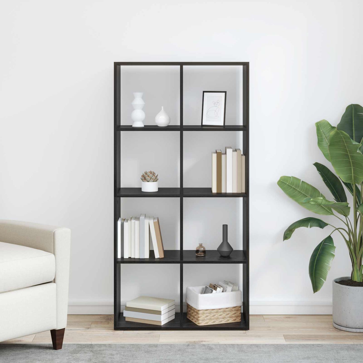 Book Cabinet 8-Tier 69.5 x 29 x 137.5 cm Engineered Wood