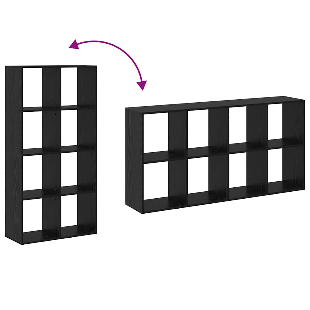 Book Cabinet Black Oak 69.5 x 29 x 137.5 cm Engineered Wood