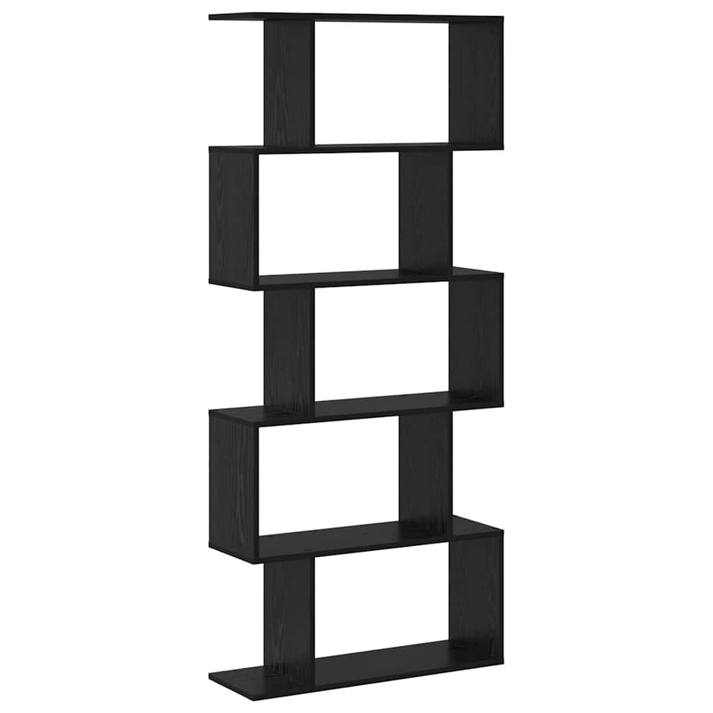 Book Cabinet Black Oak 70 x 24 x 161 cm Engineered Wood