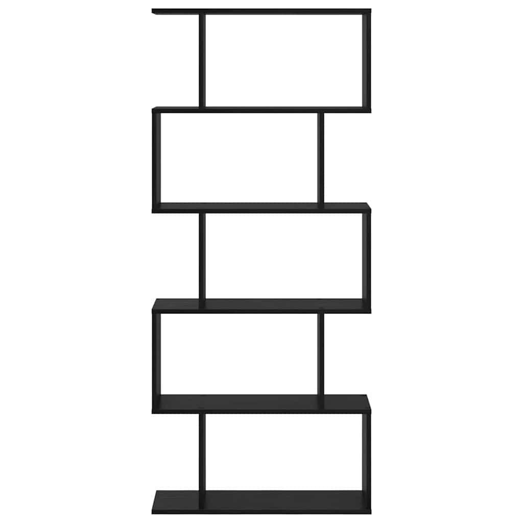 Book Cabinet Black Oak 70 x 24 x 161 cm Engineered Wood