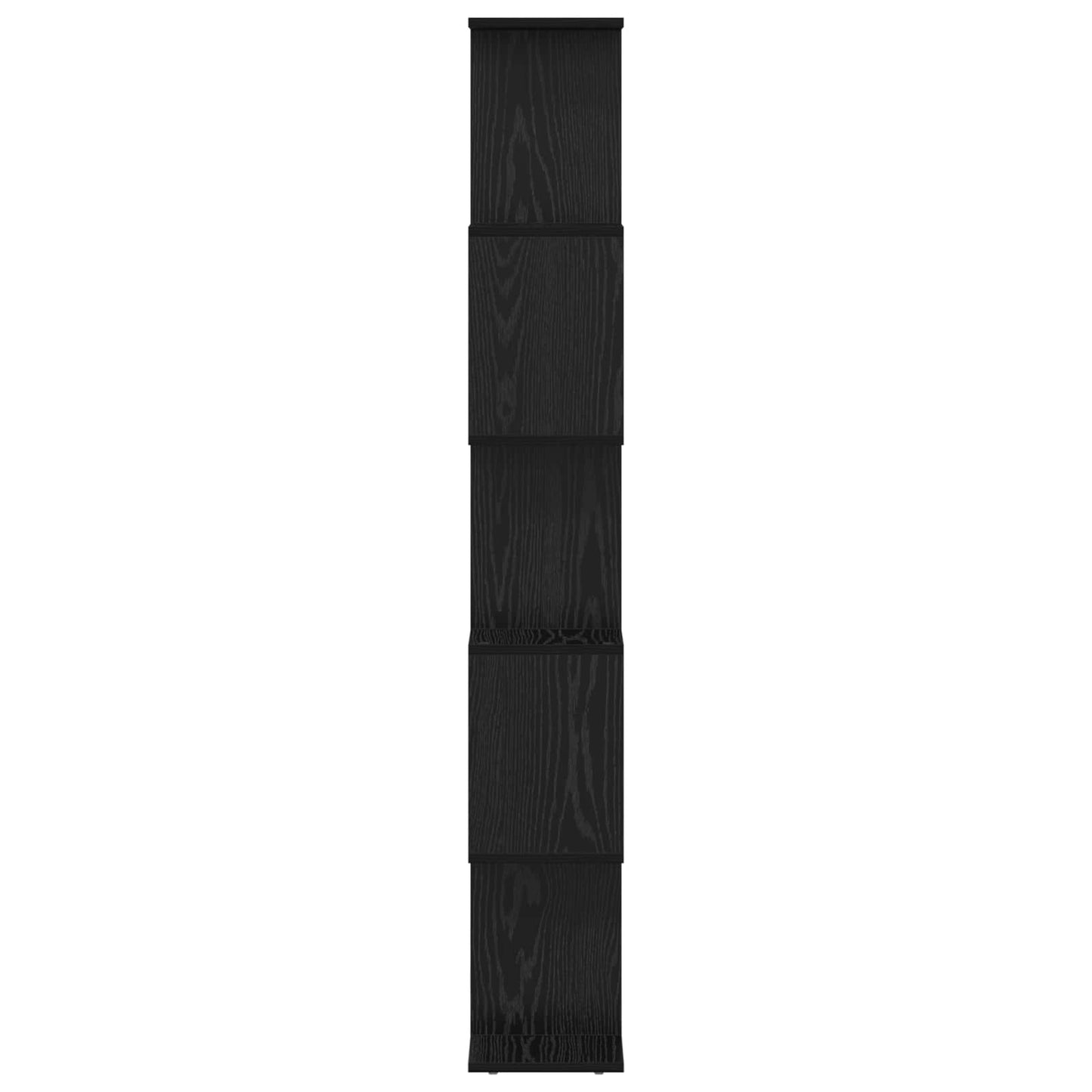 Book Cabinet 5-Tier 70 x 24 x 161 cm Engineered Wood Black Oak