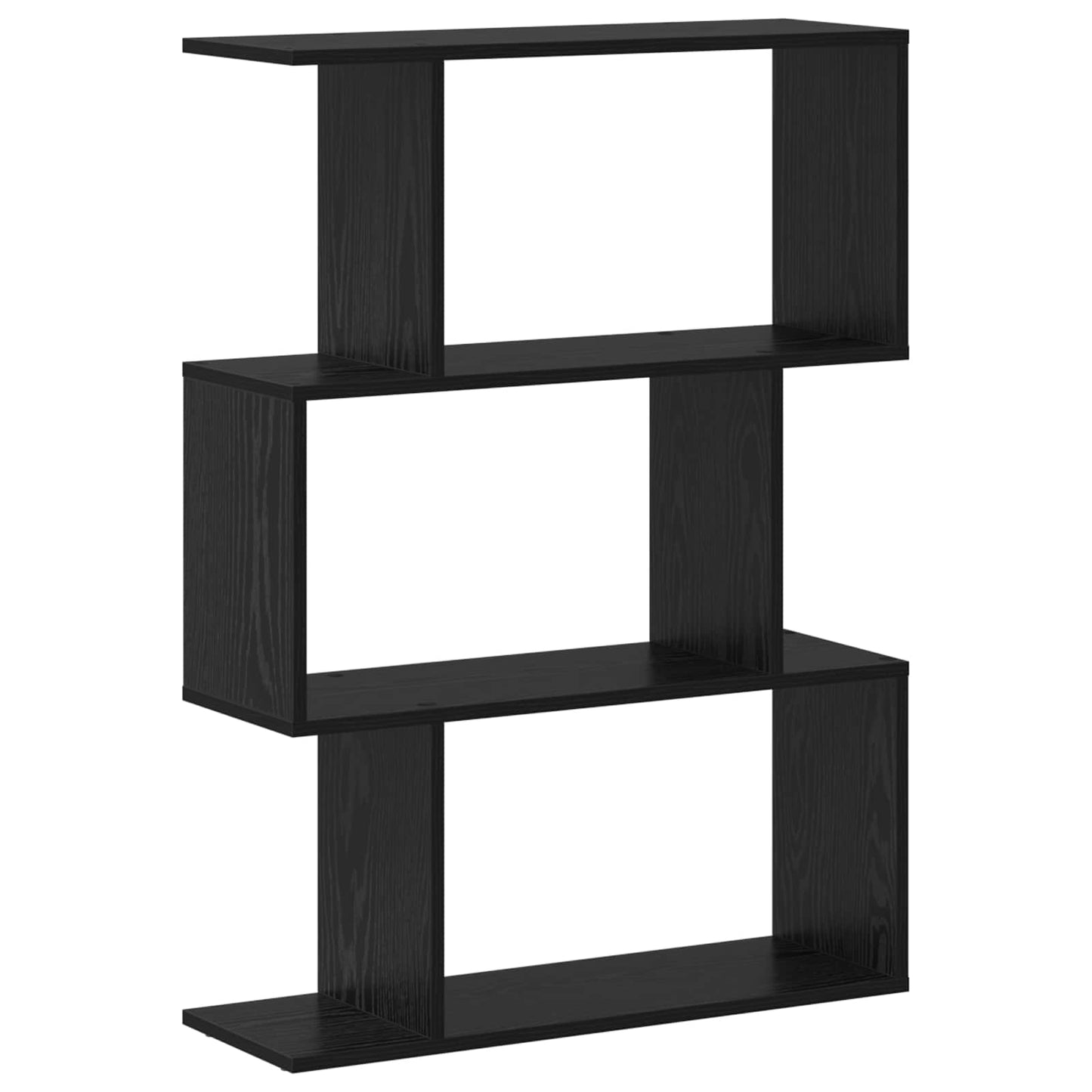 Book Cabinet 3-Tier 70 x 24 x 97 cm Engineered Wood Black Oak
