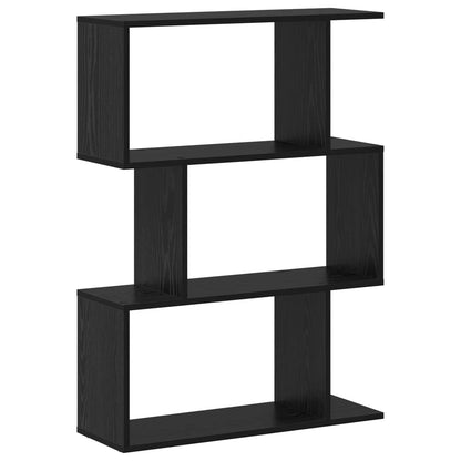 Book Cabinet 3-Tier 70 x 24 x 97 cm Engineered Wood Black Oak