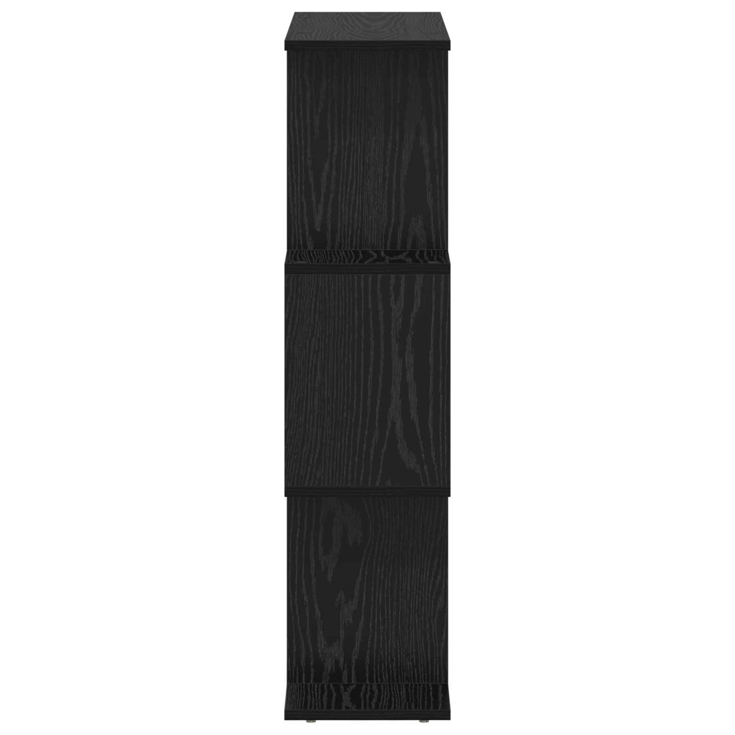 Book Cabinet 3-Tier 70 x 24 x 97 cm Engineered Wood Black Oak