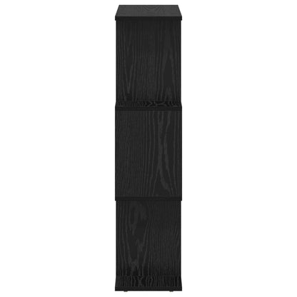 Book Cabinet 3-Tier 70 x 24 x 97 cm Engineered Wood Black Oak