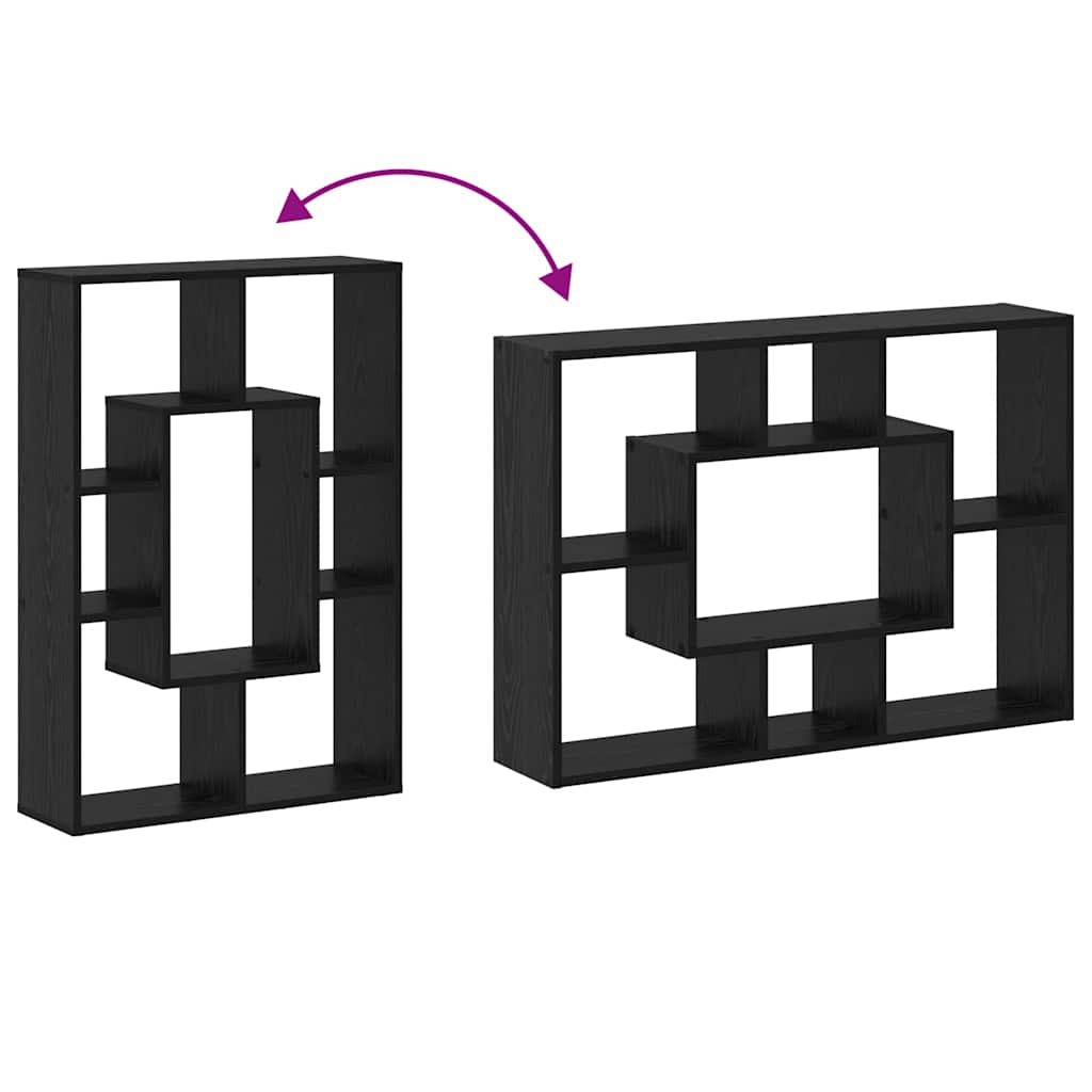 Book Cabinet Black Oak 63 x 20 x 90 cm Engineered Wood