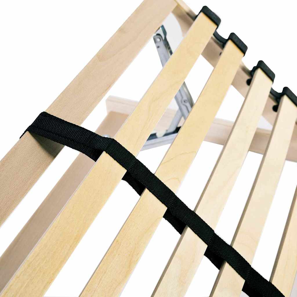 Slatted Bed Base Manual Brown 90 x 190 cm Solid Beech Wood