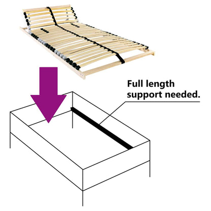 Slatted Bed Base Manual Brown 90 x 190 cm Solid Beech Wood