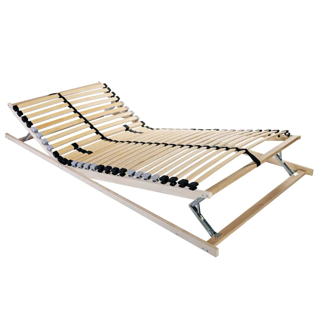 Slatted Bed Base Manual Brown 70 x 190 cm Solid Beech Wood