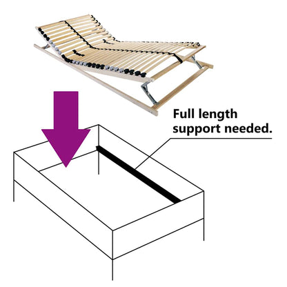 Slatted Bed Base Manual Brown 120 x 190 cm Solid Beech Wood