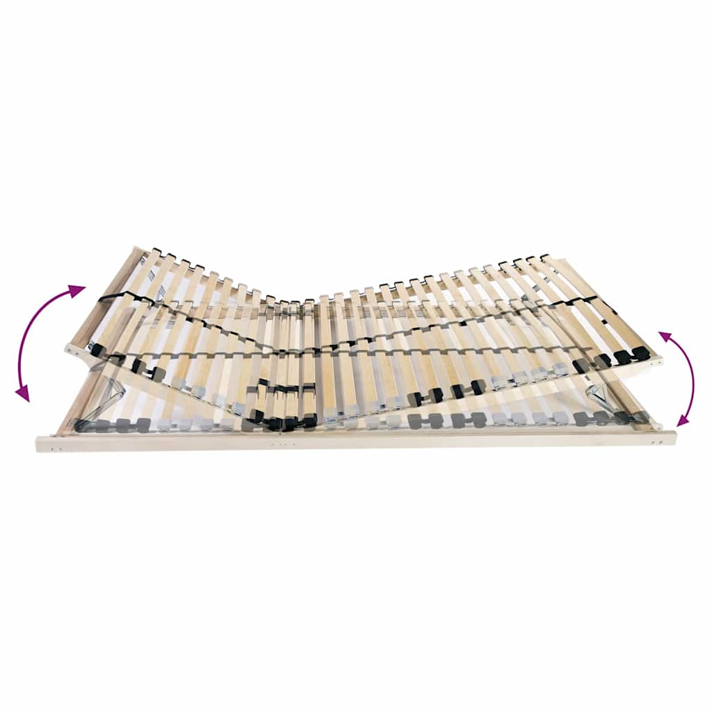 Slatted Bed Base Manual Brown 120 x 190 cm Solid Beech Wood