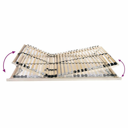 Slatted Bed Base Manual Brown 120 x 190 cm Solid Beech Wood