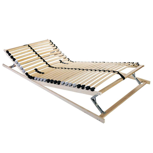 Slatted Bed Base Manual Brown 140 x 190 cm Solid Beech Wood