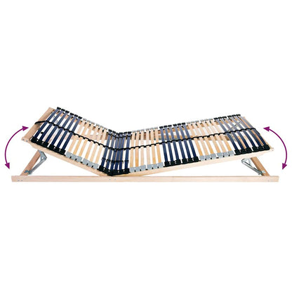 Slatted Bed Base Manual Brown 80 x 190 cm Solid Beech Wood