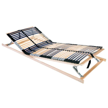 Slatted Bed Base Manual Brown 90 x 190 cm Solid Beech Wood