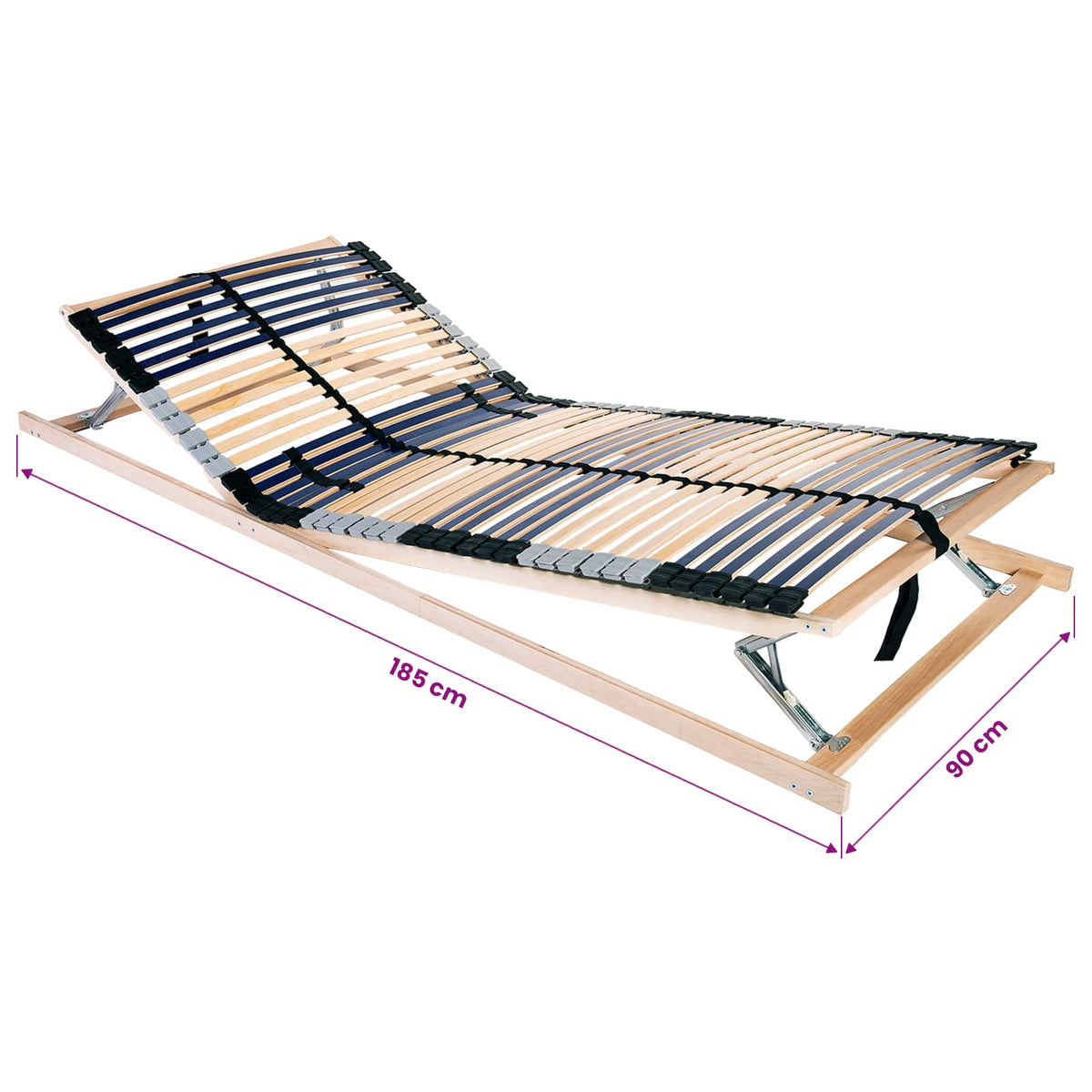 Slatted Bed Base Manual Brown 90 x 190 cm Solid Beech Wood