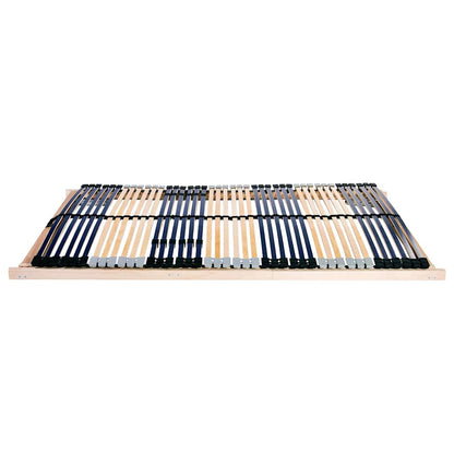 Slatted Bed Base Manual Brown 140 x 190 cm Solid Beech Wood