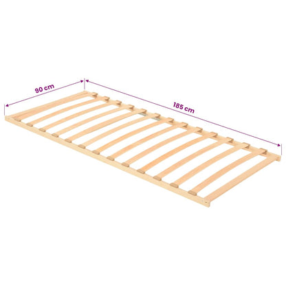 Slatted Bed Base Brown 90 x 190 cm Solid Beech Wood