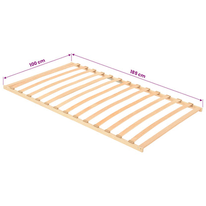Slatted Bed Base Brown 100 x 190 cm Solid Beech Wood