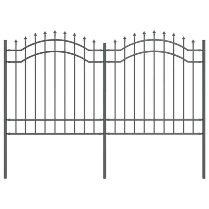 Garden Fence WOERDEN 240 x 165 cm Powder-coated steel Grey