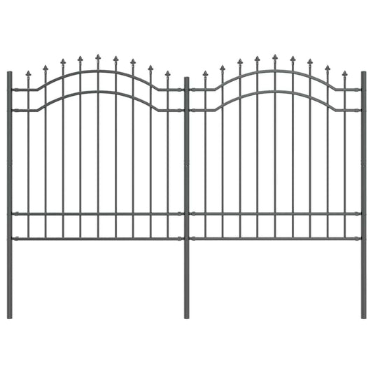Garden Fence WOERDEN 240 x 165 cm Powder-coated steel Grey