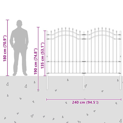 Garden Fence Woerden Grey 240 x 190 cm Powder-coated steel