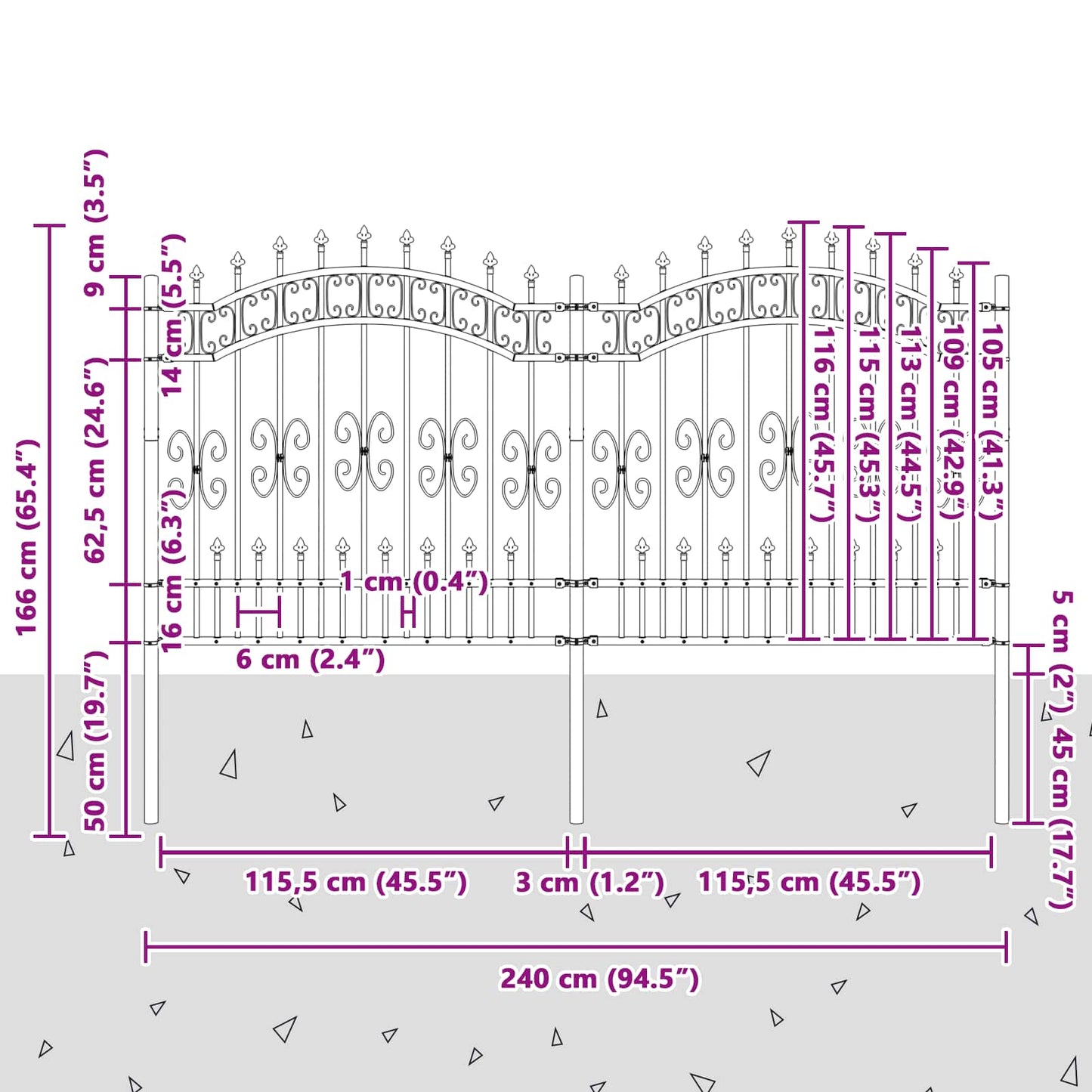 Garden Fence KAMPEN Grey