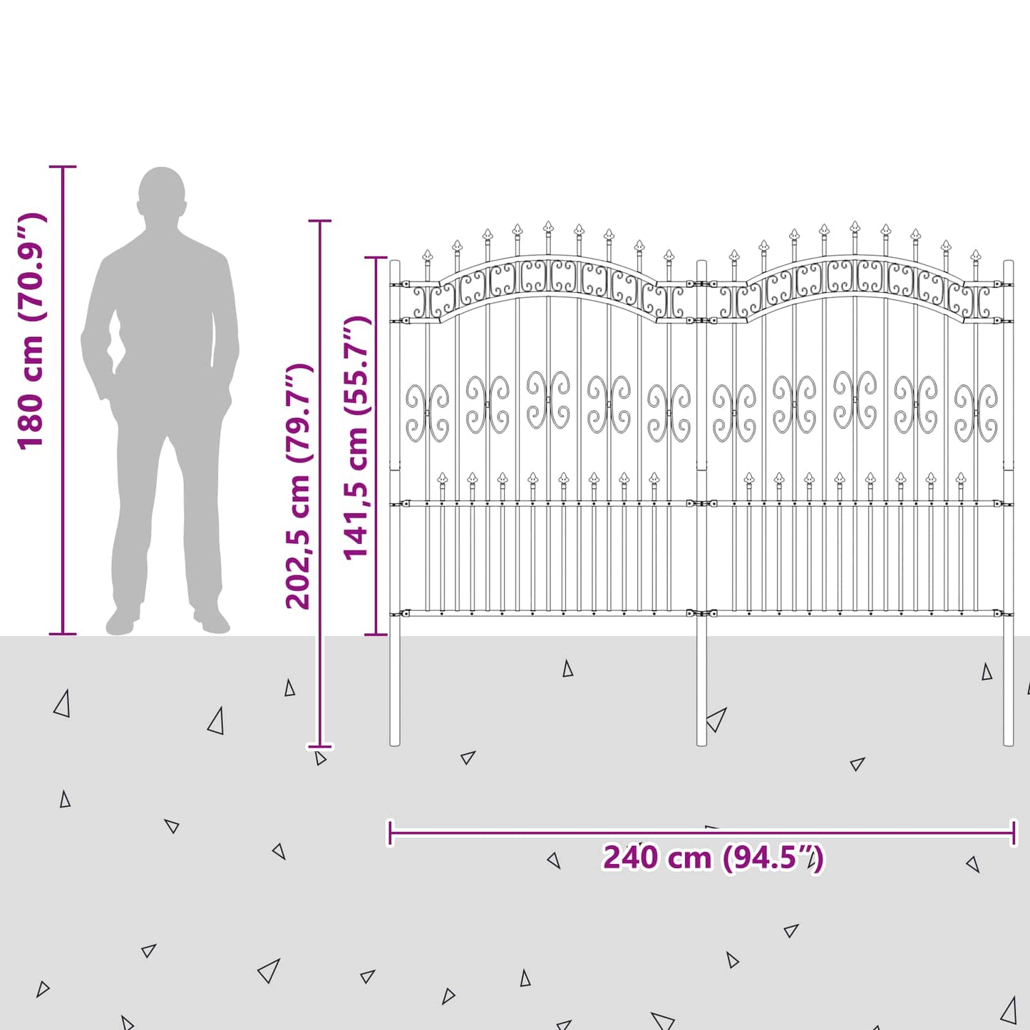 Garden Fence KAMPEN Grey