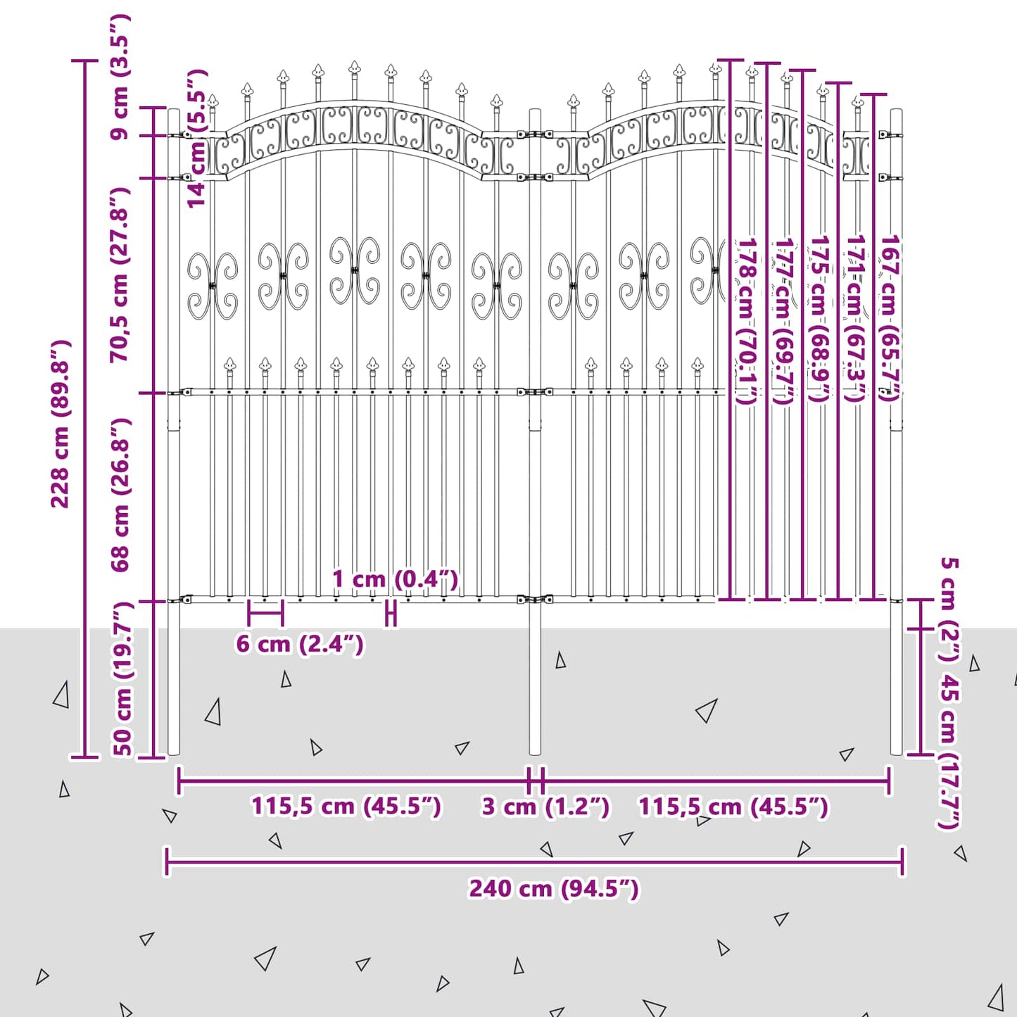Garden Fence KAMPEN Grey