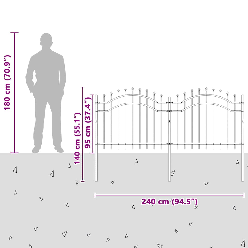 Garden Fence Woerden White 240 x 140 cm Powder-coated steel