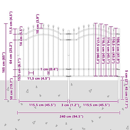 Garden Fence Woerden White 240 x 165 cm Powder-coated steel