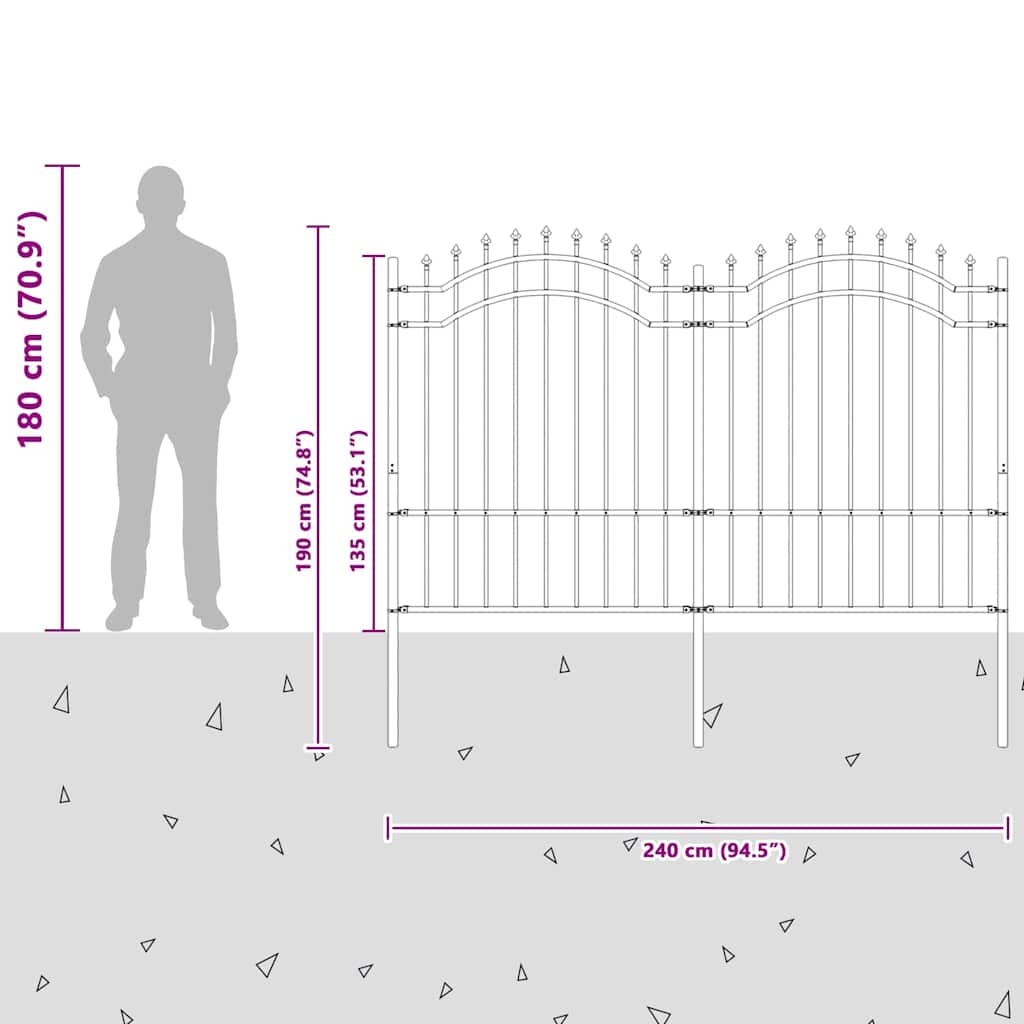 Garden Fence Woerden White 240 x 190 cm Powder-coated steel