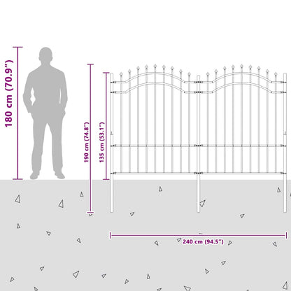 Garden Fence Woerden White 240 x 190 cm Powder-coated steel