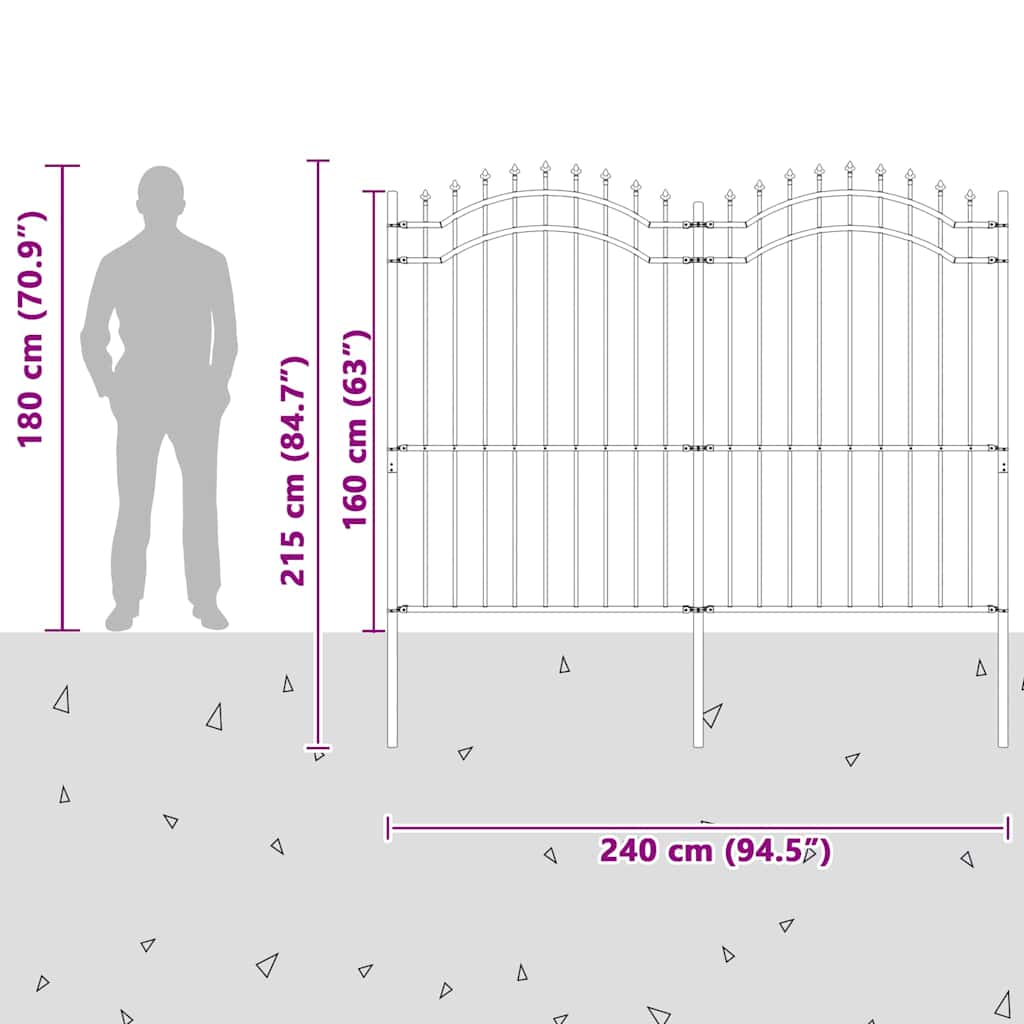 Garden Fence Woerden White 240 x 215 cm Powder-coated steel