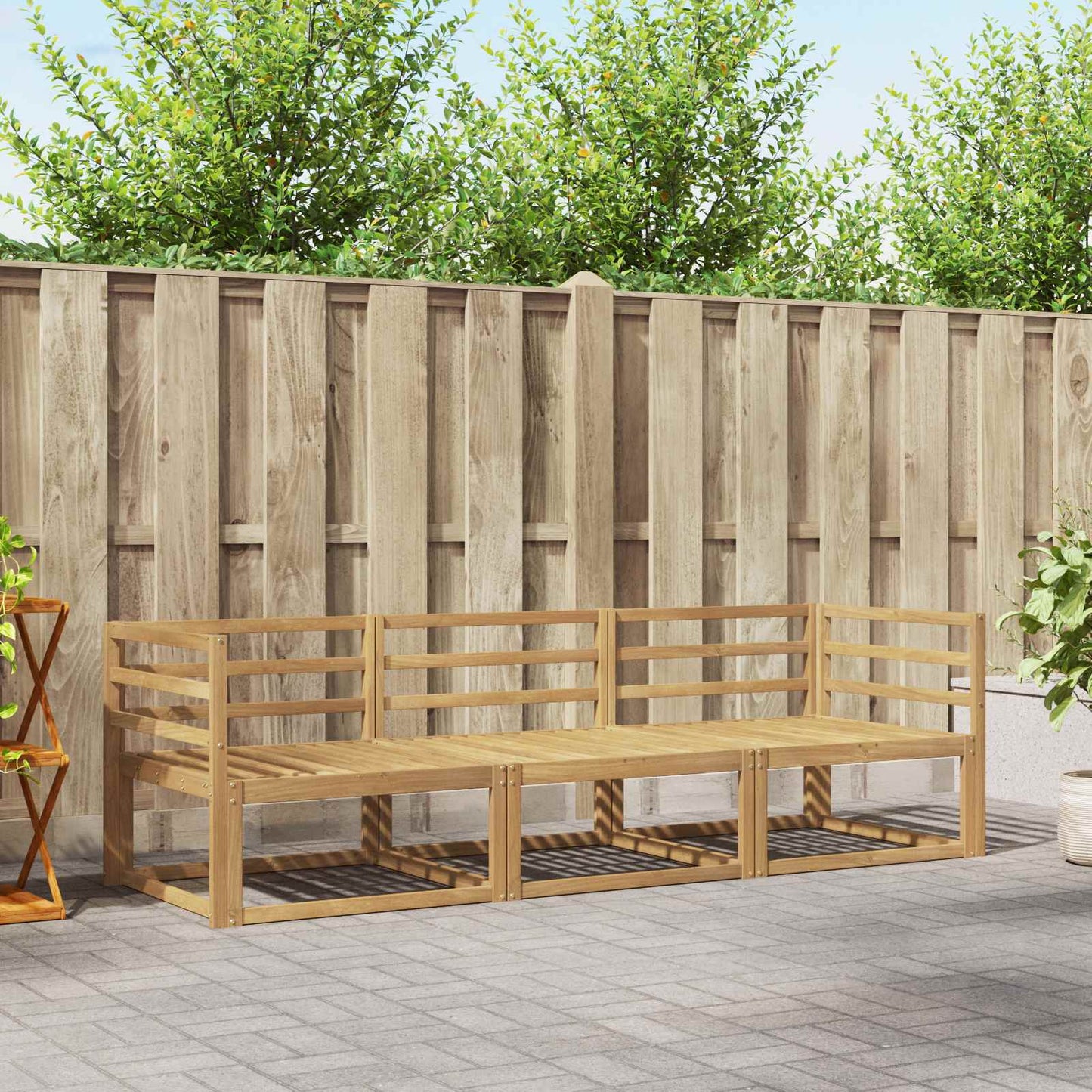 Outdoor Sofa Set 3 pcs White 245.5 x 83 x 73 cm