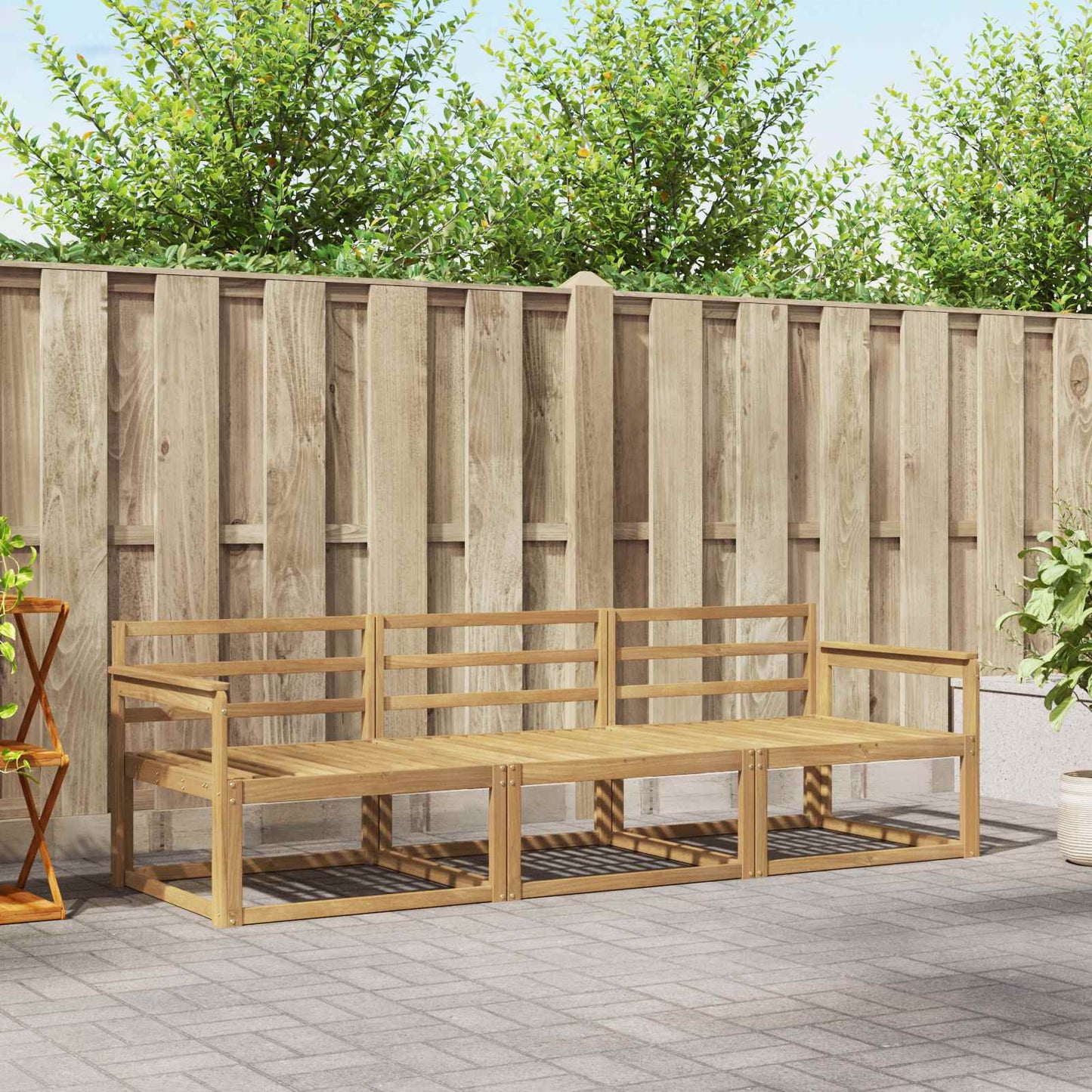 Outdoor Sofa Set 3 pcs White 249.5 x 83 x 73 cm