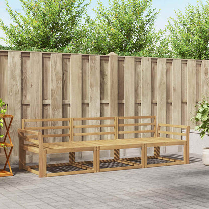 Outdoor Sofa Set 3 pcs White 254 x 83 x 73 cm Solid Acacia Wood