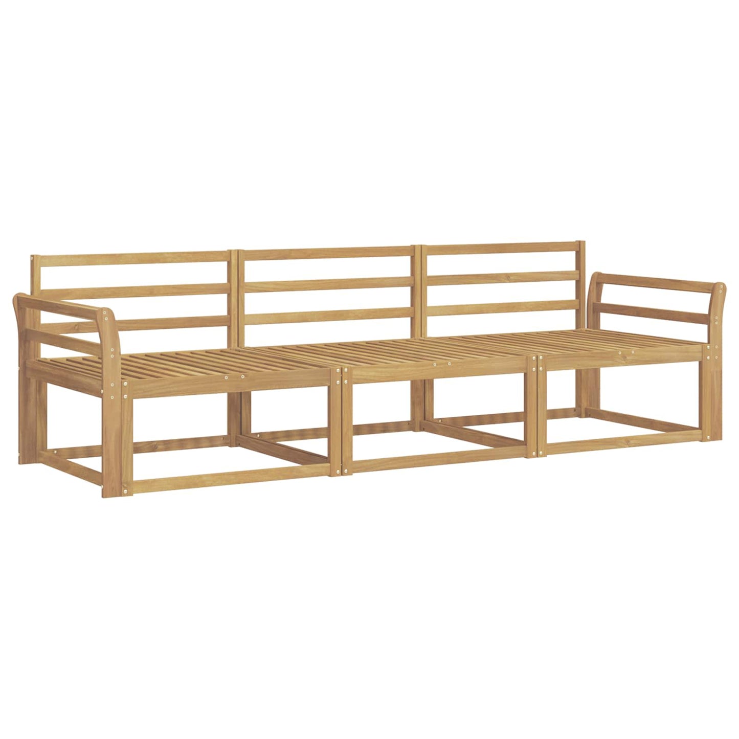 Outdoor Sofa Set 3 pcs White 254 x 83 x 73 cm Solid Acacia Wood