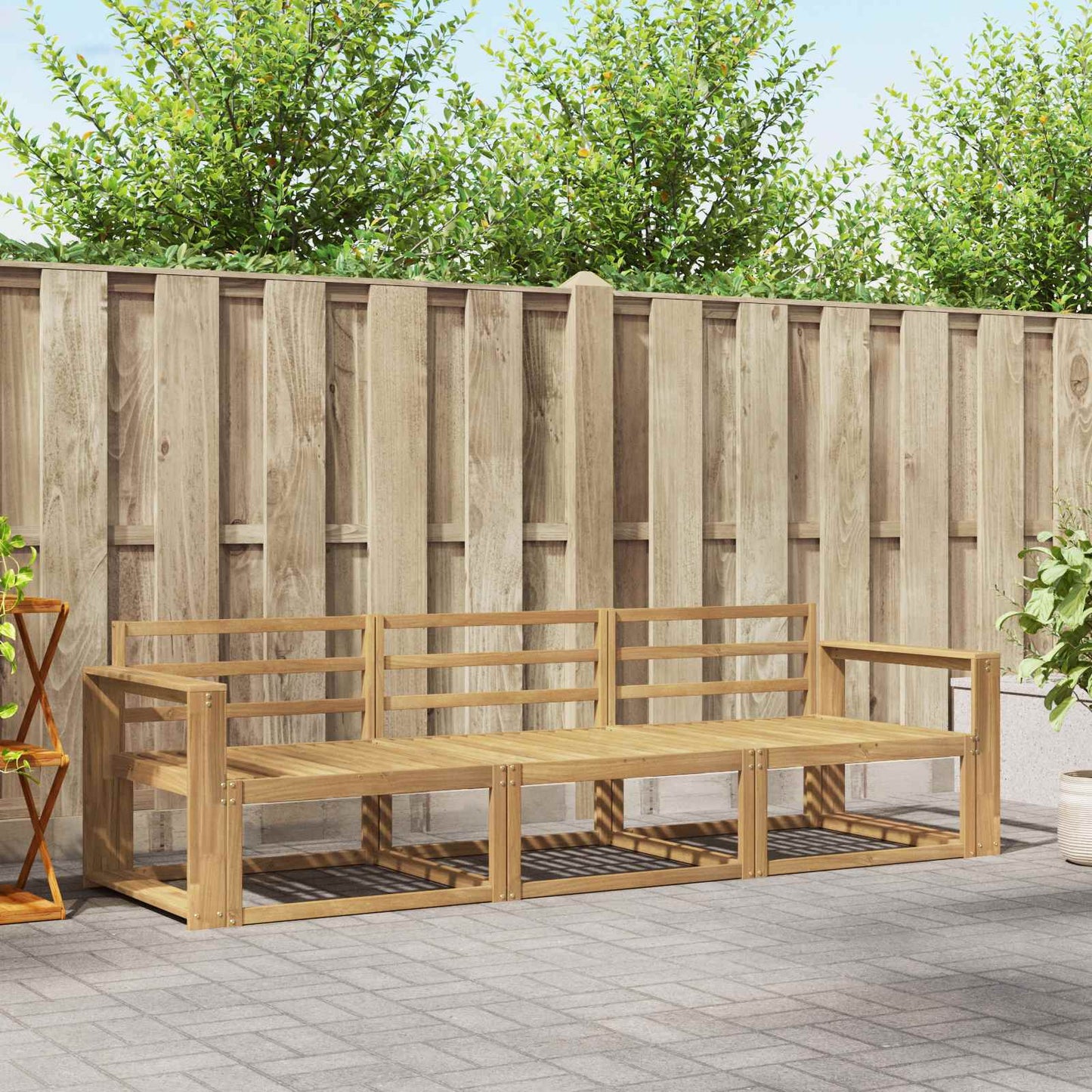 Outdoor Sofa Set 3 pcs White 257.5 x 83 x 73 cm