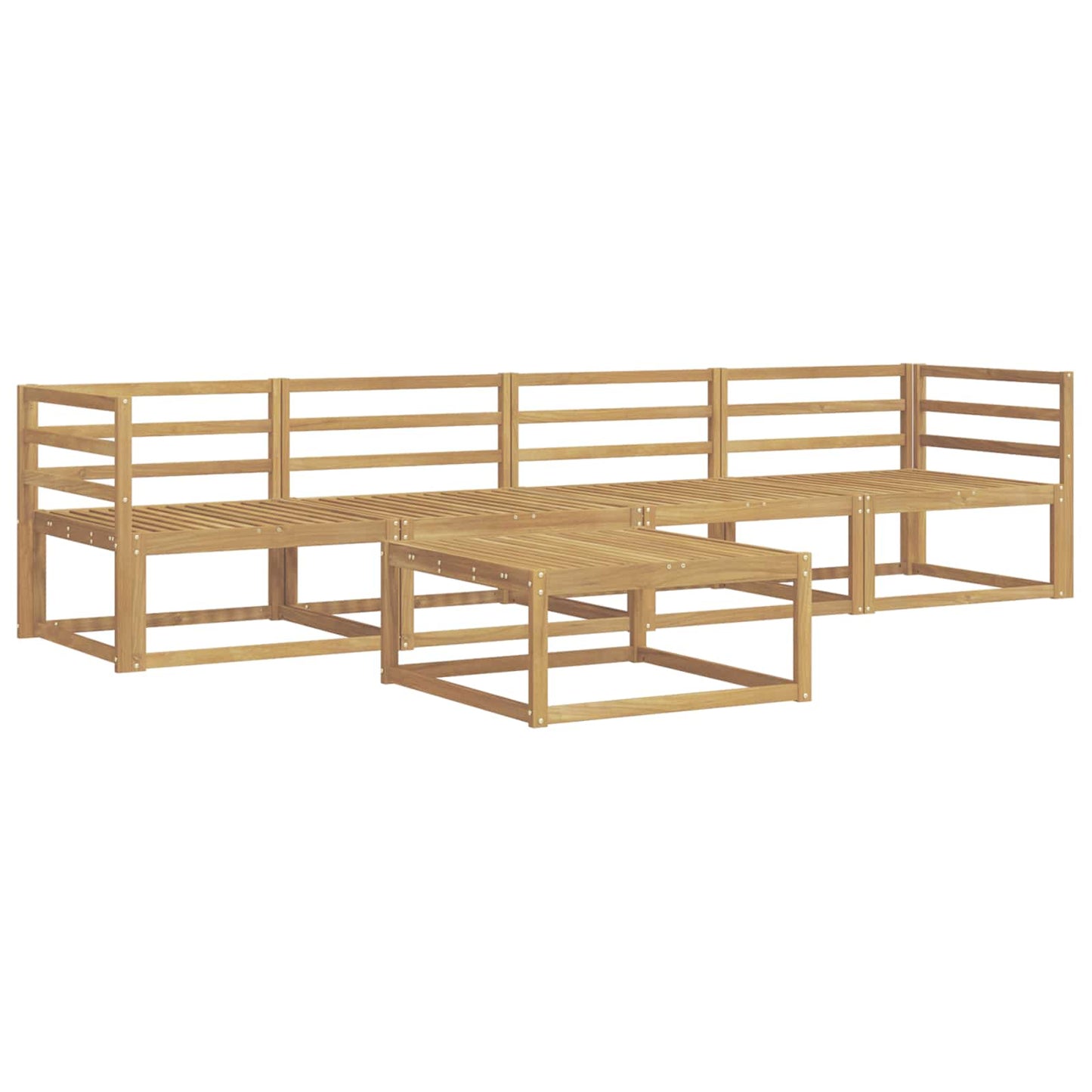Outdoor Sofa Set 5 pcs White 79 x 79 x 37 cm Solid Acacia Wood