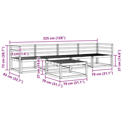 Outdoor Sofa Set 5 pcs White 79 x 79 x 37 cm Solid Acacia Wood