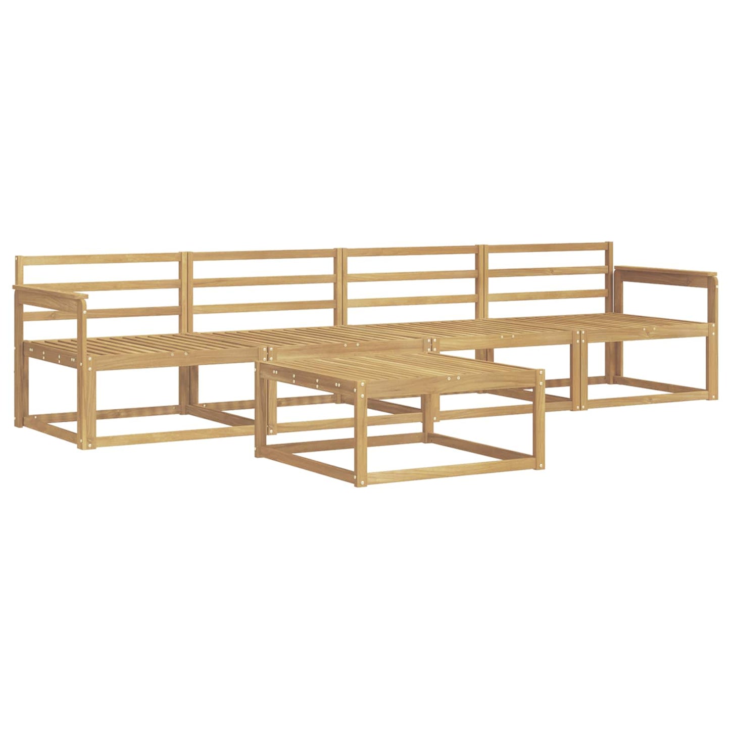 Outdoor Sofa Set 5 pcs White 79 x 79 x 37 cm Solid Acacia Wood