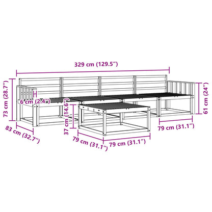 Outdoor Sofa Set 5 pcs White 79 x 79 x 37 cm Solid Acacia Wood