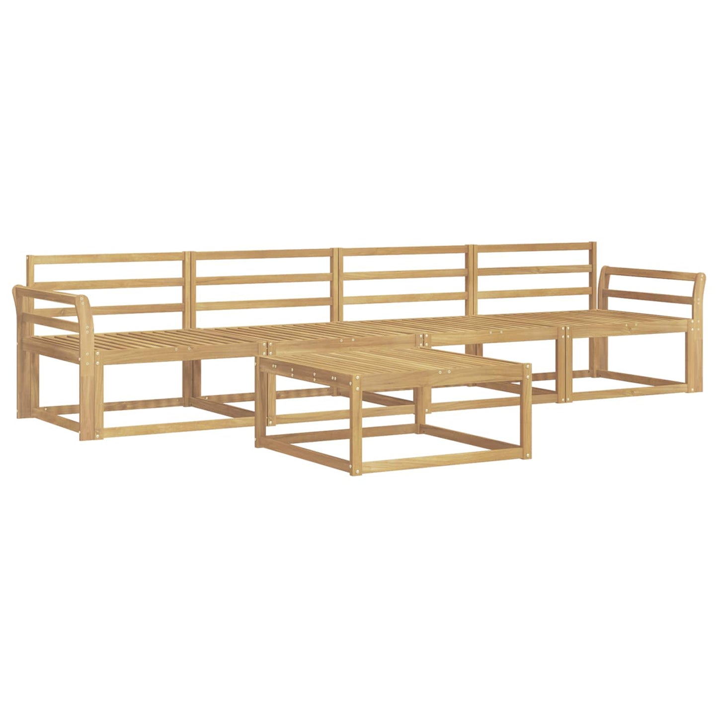 Outdoor Sofa Set 5 pcs White 79 x 79 x 37 cm Solid Acacia Wood