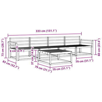 Outdoor Sofa Set 5 pcs White 79 x 79 x 37 cm Solid Acacia Wood