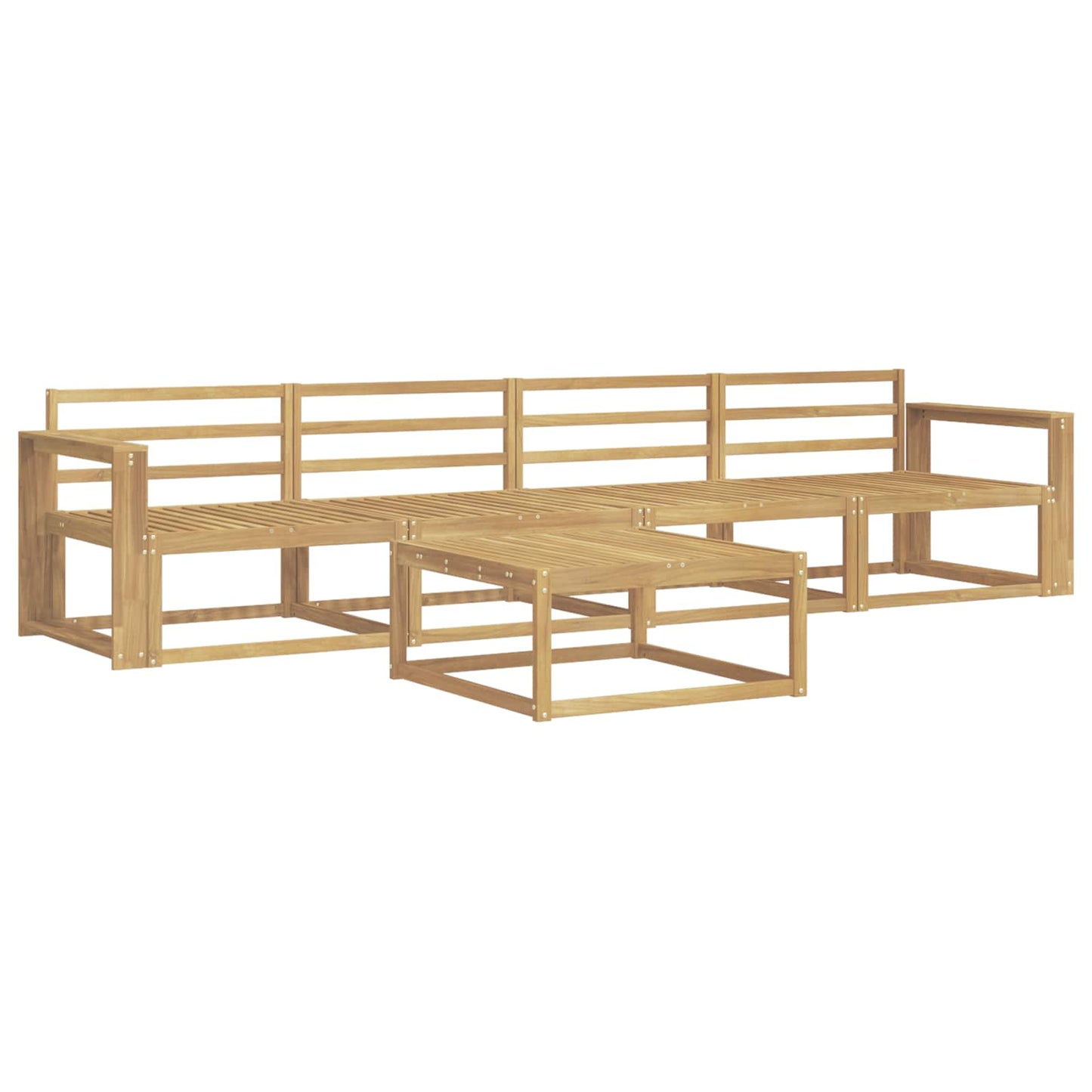 Outdoor Sofa Set 5 pcs White 79 x 79 x 37 cm Solid Acacia Wood