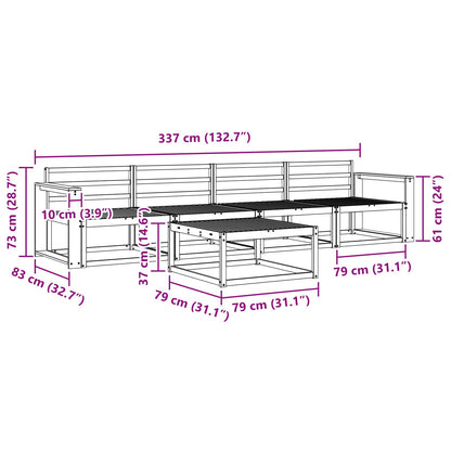 Outdoor Sofa Set 5 pcs White 79 x 79 x 37 cm Solid Acacia Wood