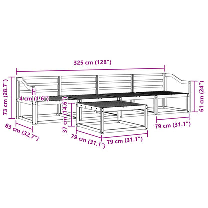 Outdoor Sofa Set 5 pcs White 79 x 79 x 37 cm Solid Acacia Wood