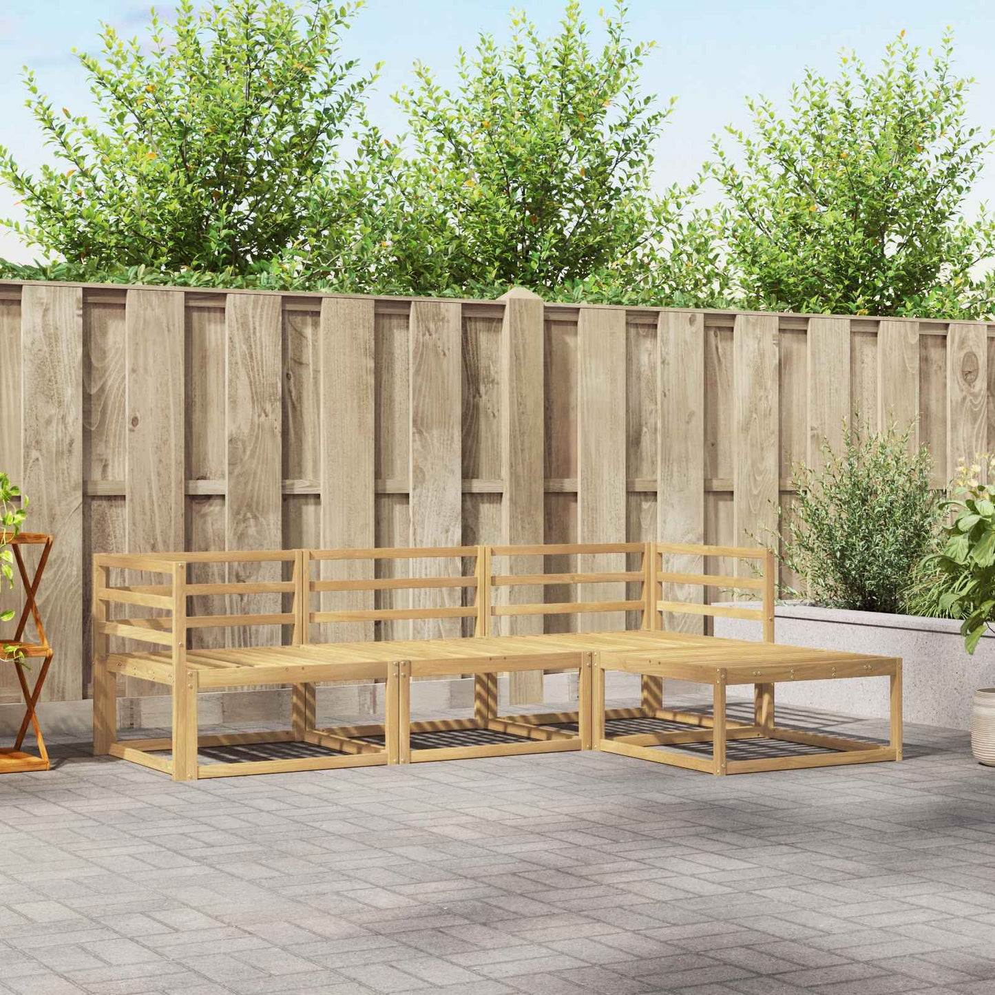 Outdoor Sofa Set 4 pcs White 245.5 x 162.5 x 73 cm